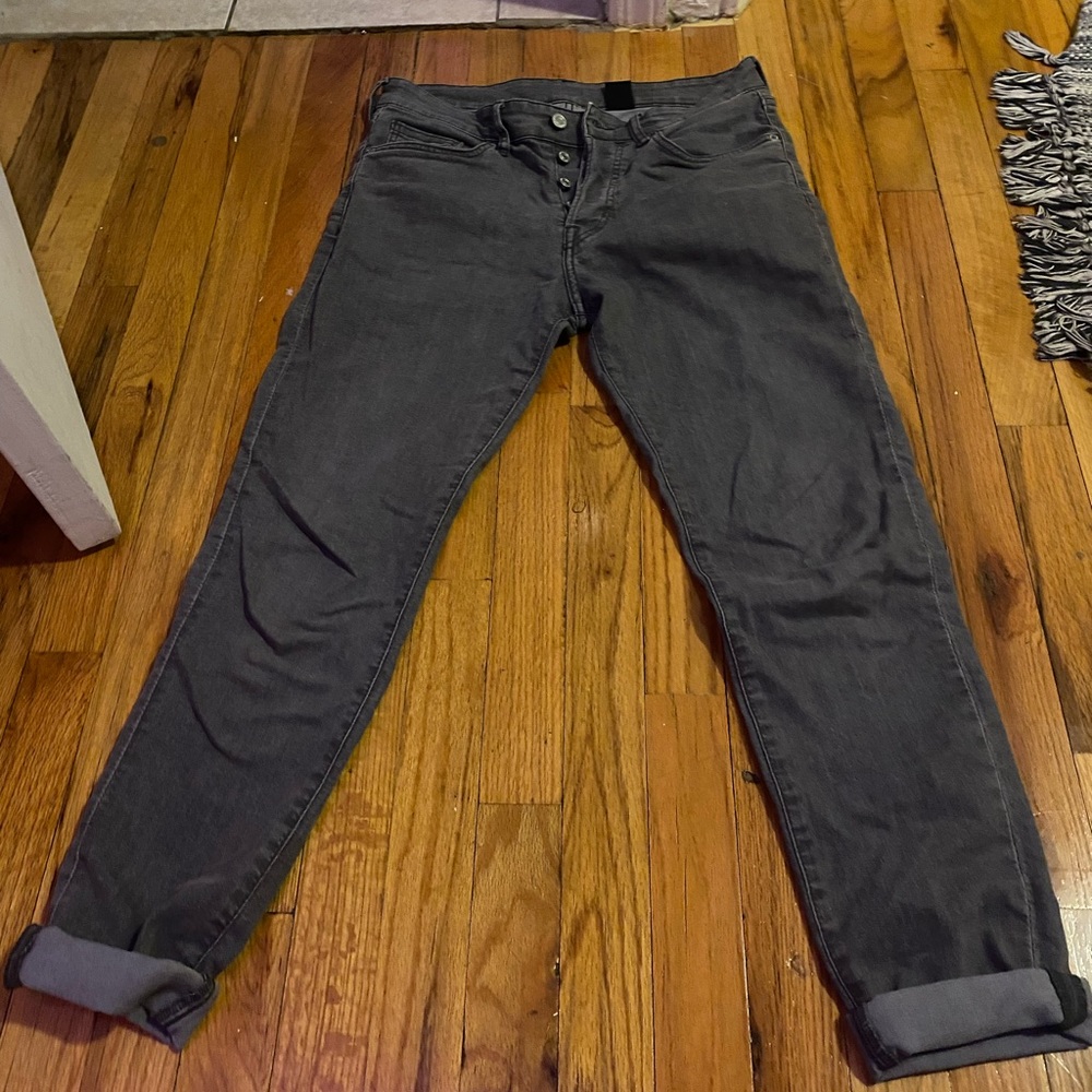 &denim mens size 31 skinny fit grey button down jeans new condition used nwot